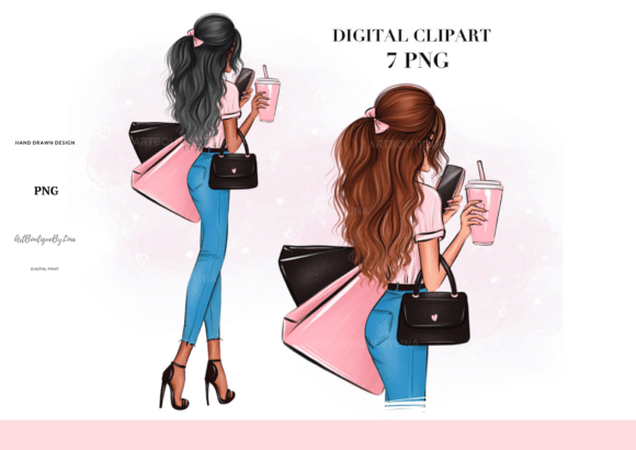 Download Back View Fashion Girl with Coffee - Girl Collection