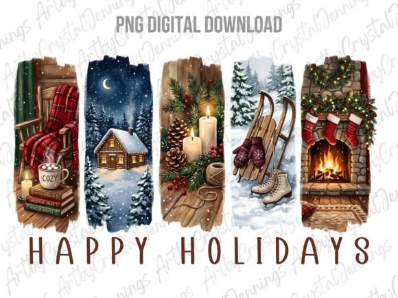 Download Happy Holidays Christmas Brushstroke PNG - Holidays Collection