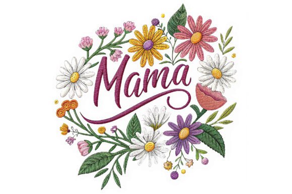 Download Mama Flower Embroidery, Mother's Day - Mama flower embroidery Collection