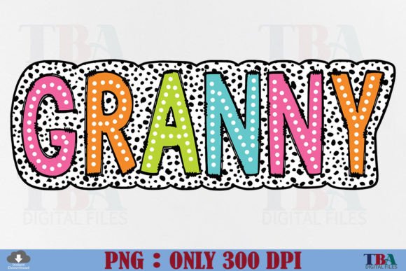 Download Granny PNG, Dalmatian Dots Bright Doodle - Granny Collection
