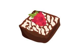 Download Brownie with Powdered Sugar and Raspberry - Powder Collection