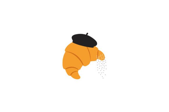 Download Croissant with Black Beret and Powdered - Powder Collection
