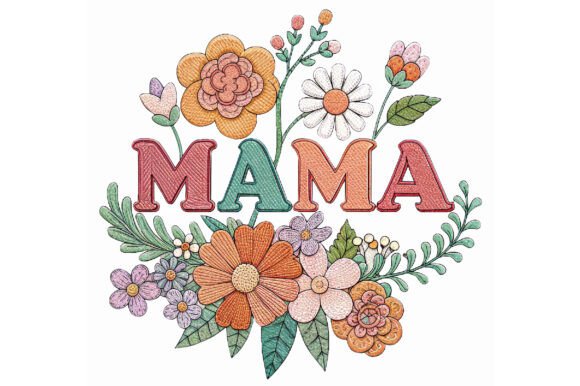 Download Mama Flower Embroidery Design - Mama flower embroidery Collection