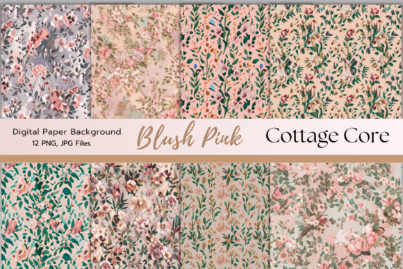 Download Blush Pink Cottage Core Digital Paper - Premium Resources