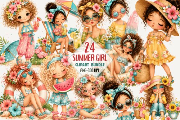 Download Summer Girl Clipart PNG Bundle Beach Png - Premium Resources
