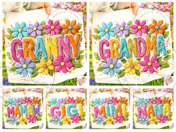 Download Floral Grandma Png Mimi Nana Gigi Granny - Granny Collection