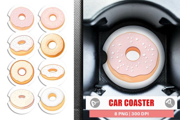 Download Car Coaster Powdered Donut - Powder Collection