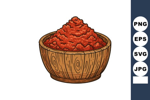 Download Red Chili Powder in Wooden Bowl Hand Dra - Powder Collection
