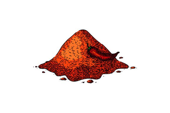 Download Powder Paprika Sketch Hand Drawn Vector - Powder Collection